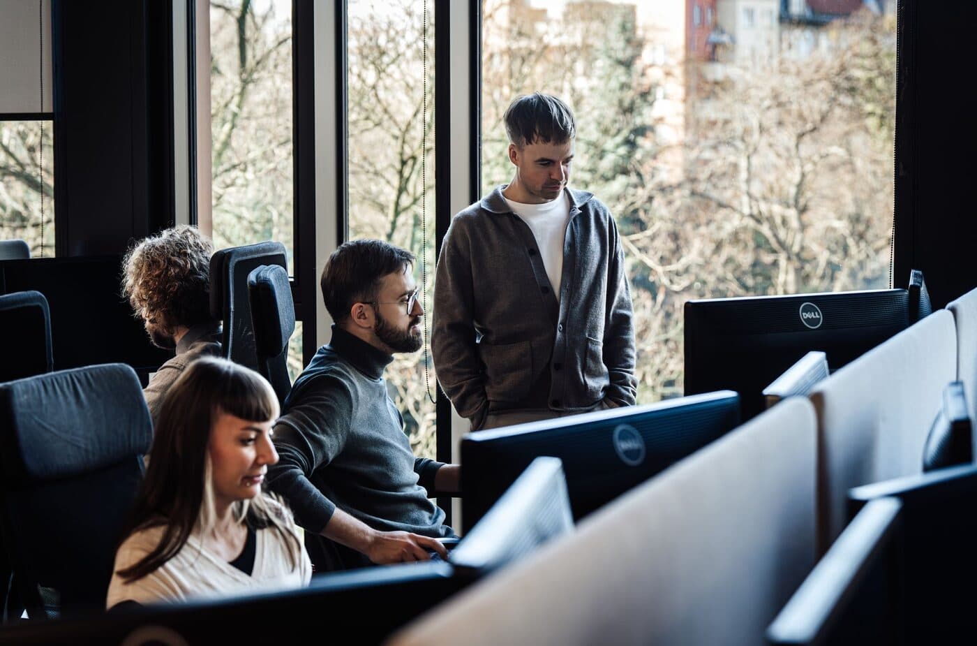 The Openora.ai engineering team reviewing a change